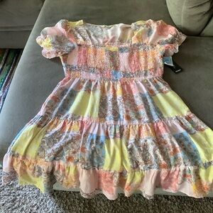 Blush multi-colored short summer dress